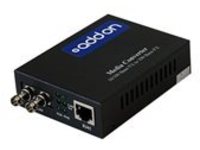 AddOn 100Mbs 1 RJ-45 to 1 ST Media Converter - fiber media converter - 100Mb LAN