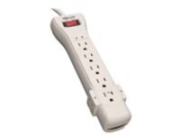 Tripp Lite Protect It! 7-Outlet Surge Protector, 7 ft. Cord with Right-Angle Plug, 2160 Joules, Diagnostic LEDs, Light Gray Housing