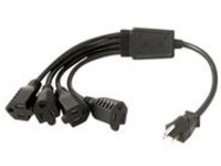 C2G 6ft 16 AWG 1-to-4 Power Cord Splitter (1 NEMA 5-15P to 4 NEMA 5-15R)