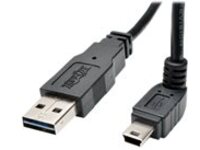 Tripp Lite 3ft USB 2.0 Converter Adapter Cable Reversible A to Down Angle 5Pin Mini B M/M 3"