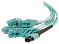 C2G 2m MPO to 6 Duplex LC Fiber Breakout Cable OM4 Riser Rated (OFNR)