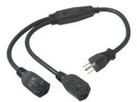 C2G 6ft 16 AWG 1-to-2 Power Cord Splitter 1 NEMA 5-15P to 2 NEMA 5-15R TAA