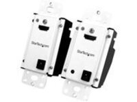 StarTech.com Wall Plate HDMI over CAT5 Extender with Power Over Cable HDMI CAT5 or CAT6 Audio Video Extender Kit 1080p 165ft (50m) (ST121HDWP)