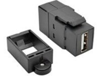 Tripp Lite USB 2.0 Keystone Panel Mount Coupler All-in-One F/F USB-A Black