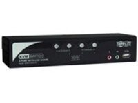 Tripp Lite 4-Port Desktop KVM Switch Audio, 2-Port USB, On-Screen Display & Cables