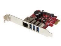 StarTech.com 3 Port PCI Express USB 3.0 Card &#x2B; Gigabit Ethernet