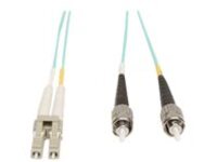 Tripp Lite 10M 10Gb Duplex Multimode 50/125 OM3 LSZH Fiber Optic Patch Cable LC/ST Aqua 33&#x27; 33ft 10 Meter
