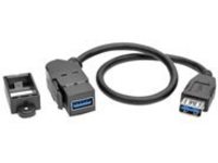 Tripp Lite USB 3.0 Keystone Panel Mount Coupler Cable F/F Angled 1ft