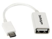 StarTech.com 5in White Micro USB to USB OTG Host Adapter M/F