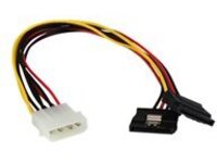 StarTech.com 12in LP4 to 2x Latching SATA Power Y Cable Splitter Adapter