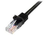 StarTech.com 50 ft Black Cat5e / Cat 5 Snagless Patch Cable 50ft