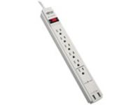 Tripp Lite Surge Protector Power Strip 120V USB 6 Outlet 6' Cord 990 Joule