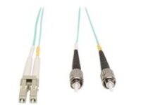 Tripp Lite 1M 10Gb Duplex Multimode 50/125 OM3 LSZH Fiber Optic Patch Cable LC/ST Aqua 3&#x27; 3ft 1 Meter