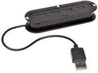 Tripp Lite 4-Port USB 2.0 Mobile Hi-Speed Ultra-Mini Hub w/ Power Adapter