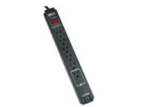 Tripp Lite Protect It! 6-Outlet Surge Protector, 6 ft. Cord, 990 Joules, 2 USB Ports (2.1A), Black Housing