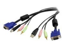 StarTech.com 6 ft 4-in-1 USB VGA KVM Switch Cable with Audio and Microphone