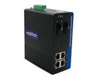 AddOn 100Mbs 4 RJ-45 to 2 SC Industrial Media Converter