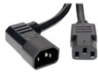 Tripp Lite 10ft Power Cord Extension Cable Left Angle C14 to C13 Heavy Duty 15A 14AWG 10'