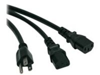 Tripp Lite 6ft Power Cord Y Splitter Cable 5-15P to 2xC13 10A 18AWG 6&#x27;