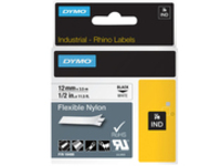 NEWELL-DYMO RHINO 1/2IN (12MM) WHITE FLEXIBLE NYLON LABEL X 11.5 FT. LONG PACKAG