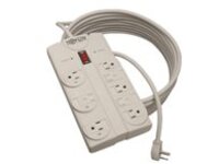 Tripp Lite Protect It! 8-Outlet Surge Protector, 25 ft. Cord with Right-Angle Plug, 1440 Joules, Diagnostic LEDs, Light Gray Housing