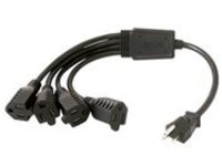 C2G 3ft 16 AWG 1-to-4 Power Cord Splitter 1 NEMA 5-15P to 4 NEMA 5-15R TAA