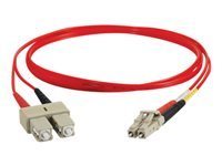 C2G 10m LC-SC 62.5/125 OM1 Duplex Multimode PVC Fiber Optic Cable - Red - patch cable - 10 m - red
