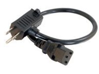 C2G 1.5ft 16 AWG Universal Power Cord With Extra Outlet