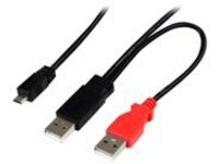 StarTech.com 1 ft USB Y Cable for External Hard Drive