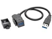 Tripp Lite USB 3.0 Keystone Panel Mount Coupler Extension Cable Angled 1&#x27;