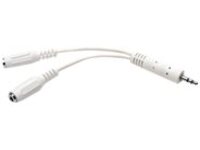 Tripp Lite 6in Mini Stereo Cable Adapter Y Splitter 3.5mm M to 2xF White 6&quot;