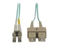 Tripp Lite 10M 10Gb Duplex Multimode 50/125 OM3 LSZH Fiber Optic Patch Cable LC/SC Aqua 33' 33ft 10 Meter