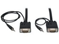 Tripp Lite 30ft SVGA / VGA Coax Monitor Cable with Audio and RGB High Resolution HD15 3.5mm M/M 30'