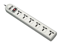 6 OUTLET SURGE STRIP 1.8M CORDBRITISH PLUG 750 JOULES 230V GRAY