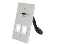 C2G HDMI Pass Through Single Gang Wall Plate with two Keystones