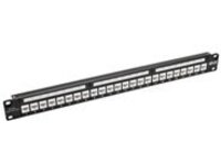Tripp Lite 24-Port 1U Rack-Mount Cat6a Feedthrough Patch Panel w/90-Degree Down-Angled Ports TAA