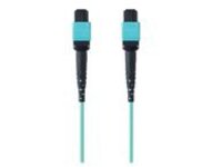 Belkin 1M MTP to MTP MPO Fiber Optic Cable, 40GB Aqua, 50/125, OM3, Plenum