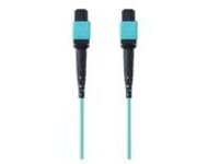 Belkin 2M MTP to MTP MPO Fiber Optic Cable, 40GB Aqua, 50/125, OM3, Plenum