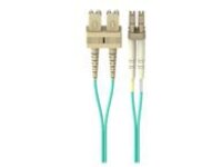 Belkin 2M Fiber Optic Cable: 10Gb Aqua Multimode LC/SC Duplex, 50/125 OM3