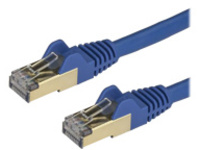 StarTech.com 50cm CAT6A Ethernet Cable, 10 Gigabit Shielded Snagless RJ45 100W PoE Patch Cord, CAT 6A 10GbE STP Network Cable w/Strain Relief, Blue, Fluke Tested/UL Certified Wiring/TIA