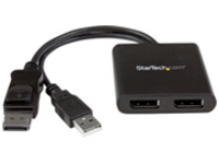 StarTech.com 2-Port Multi Monitor Adapter, DisplayPort 1.2 MST Hub, Dual 4K 30Hz or 1080p, USB Bus Powered, Video Splitter for Extended Desktop Mode on Windows Only, DP to 2x DP MST Hub