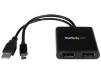 StarTech.com 2-Port Multi Monitor Adapter, Mini DisplayPort 1.2 to DisplayPort MST Hub, Dual 4K 30Hz, Windows Extended Desktop (MSTMDP122DP)