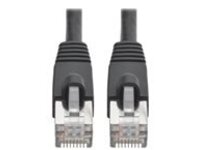 Tripp Lite Cat6a 10G-Certified Snagless Shielded STP Network Patch Cable (RJ45 M/M), PoE, Black, 1 ft.