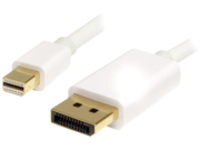StarTech.com 2m 6 ft White Mini DisplayPort to DisplayPort 1.2 Adapter Cable M/M - DisplayPort 4k with HBR2 support - M…