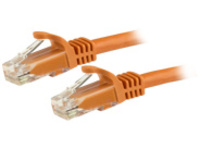 StarTech.com 15m CAT6 Ethernet Cable, 10 Gigabit Snagless RJ45 650MHz 100W PoE Patch Cord, CAT 6 10GbE UTP Network Cable w/Strain Relief, Orange, Fluke Tested/Wiring is UL Certified/TIA