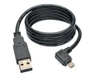 Tripp Lite 3ft USB Charging Cable Reversible A to Right Angle 5Pin Micro B 3&#x27;