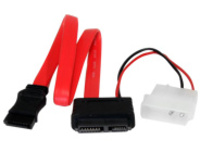 StarTech.com 12in Slimline SATA to SATA with LP4 Power Cable Adapter (SLSATAF12)