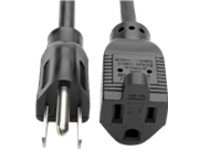 Tripp Lite Standard Power Extension Cord, 10A, 18 AWG (NEMA 5-15P to NEMA 5-15R), Black, 6 ft.