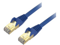 StarTech.com 12ft CAT6A Ethernet Cable, 10 Gigabit Shielded Snagless RJ45 100W PoE Patch Cord, CAT 6A 10GbE STP Network Cable w/Strain Relief, Blue, Fluke Tested/UL Certified Wiring/TIA