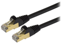 StarTech.com 12ft CAT6A Ethernet Cable, 10 Gigabit Shielded Snagless RJ45 100W PoE Patch Cord, CAT 6A 10GbE STP Network Cable w/Strain Relief, Black, Fluke Tested/UL Certified Wiring/TIA